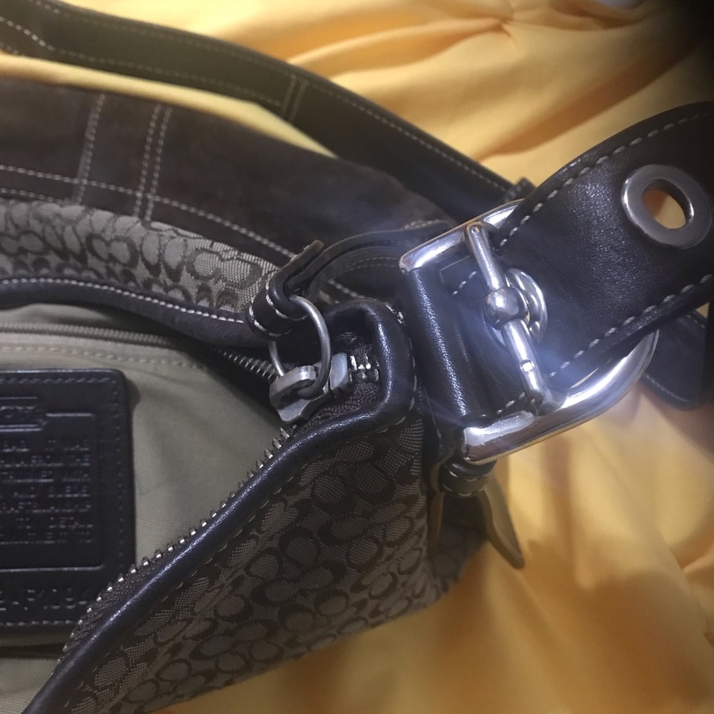 Coach Brown Signature Canvas Crossbody with Dark Trim - Picture 6 of 8